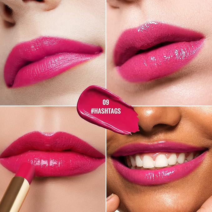 Oulac Moisturizing Shine Rose Pink Lipstick for Women, 2 in 1 Tinted Lip Balm for Winter, Hydrated Juicy and Glossy Lip Color for Dry, Cracked and Chapped Lips, Vegan 2.2g/0.07oz (09)