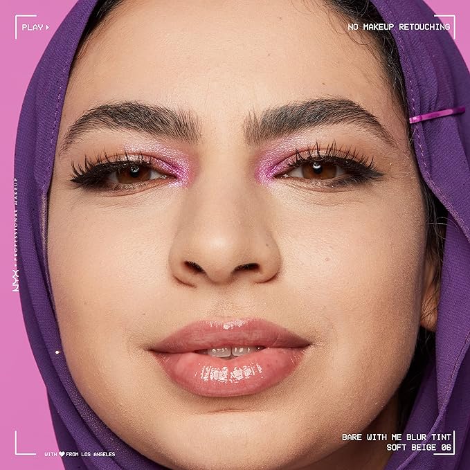 NYX PROFESSIONAL MAKEUP Bare With Me Blur Skin Tint Foundation Make Up with Matcha, Glycerin & Niacinamide - Soft Beige