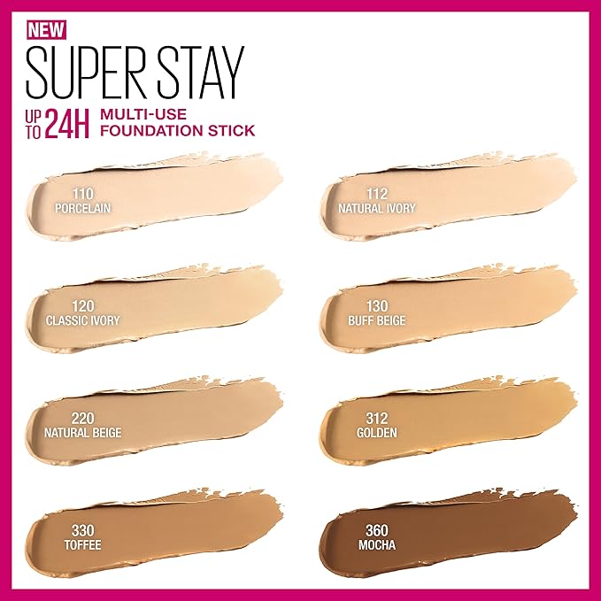 Maybelline New York Super Stay Foundation Stick For Normal to Oily Skin, Natural Beige, 0.25 oz.