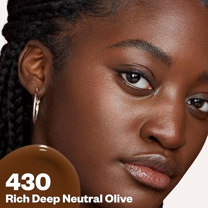 Kosas Revealer Skin-Improving Foundation with SPF 25 Protection - Hydrate, Brighten, Soothe, Plump, Protect Skin - Smoothing Texture, Natural Finish and Clean Formula - Rich Deep Neutral Olive 430